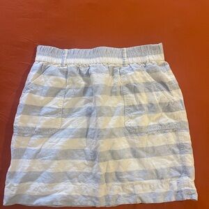 Striped Blue and White Women's Linen Skirt
